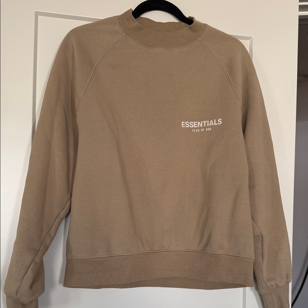 Essentials unisex Crewneck Sweater in Tan